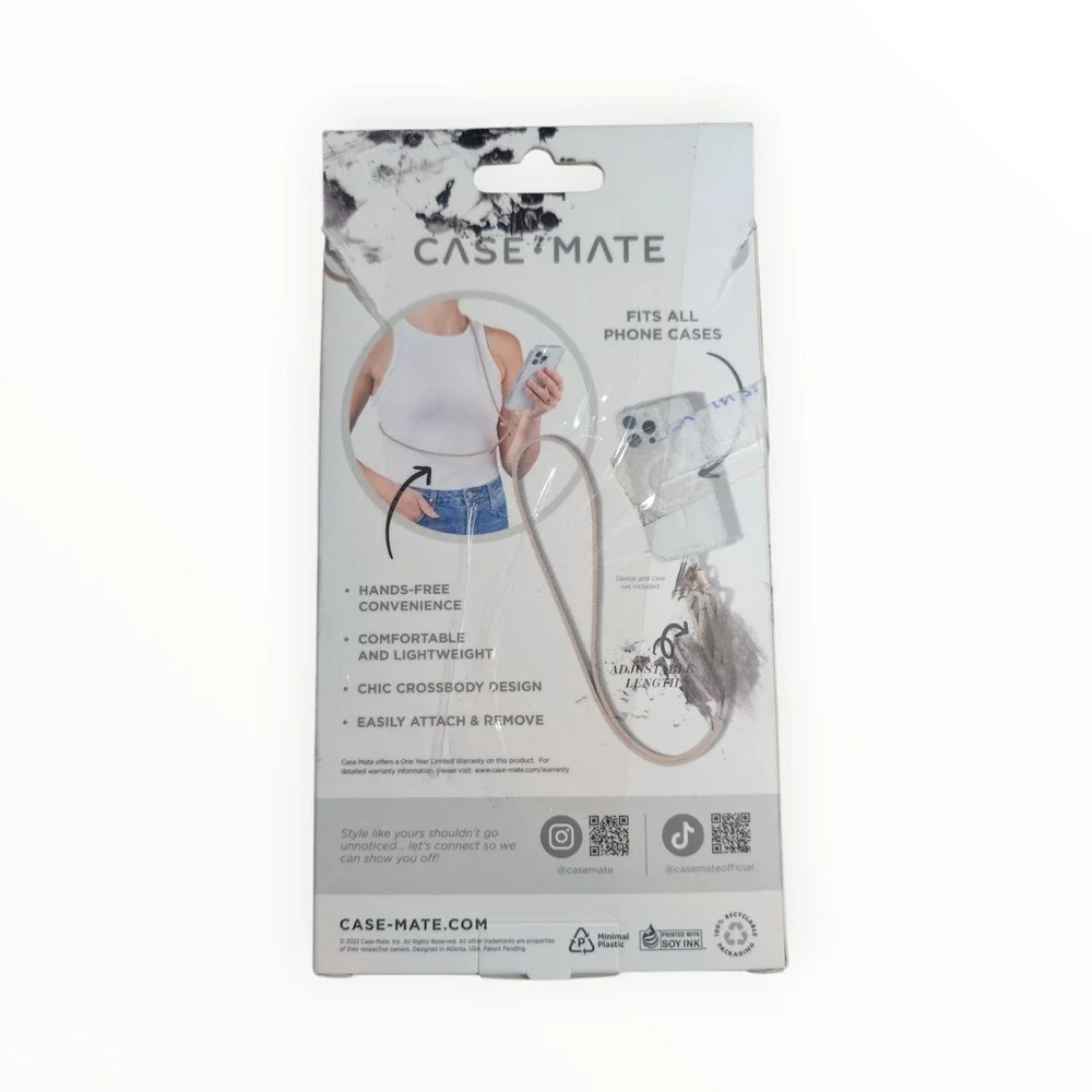 Mm2-O Case-Mate - Crossbody for Any Cell Phone - Adjustable Taupe Rope